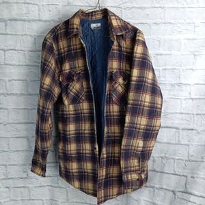 Fieldmaster Quilt Lined Flannel Shirt Jacket Mens Medium Tall Plaid Workwear M T